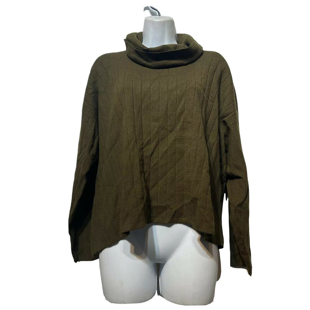 just madison cowl neck ribbed crop sweater Size XL